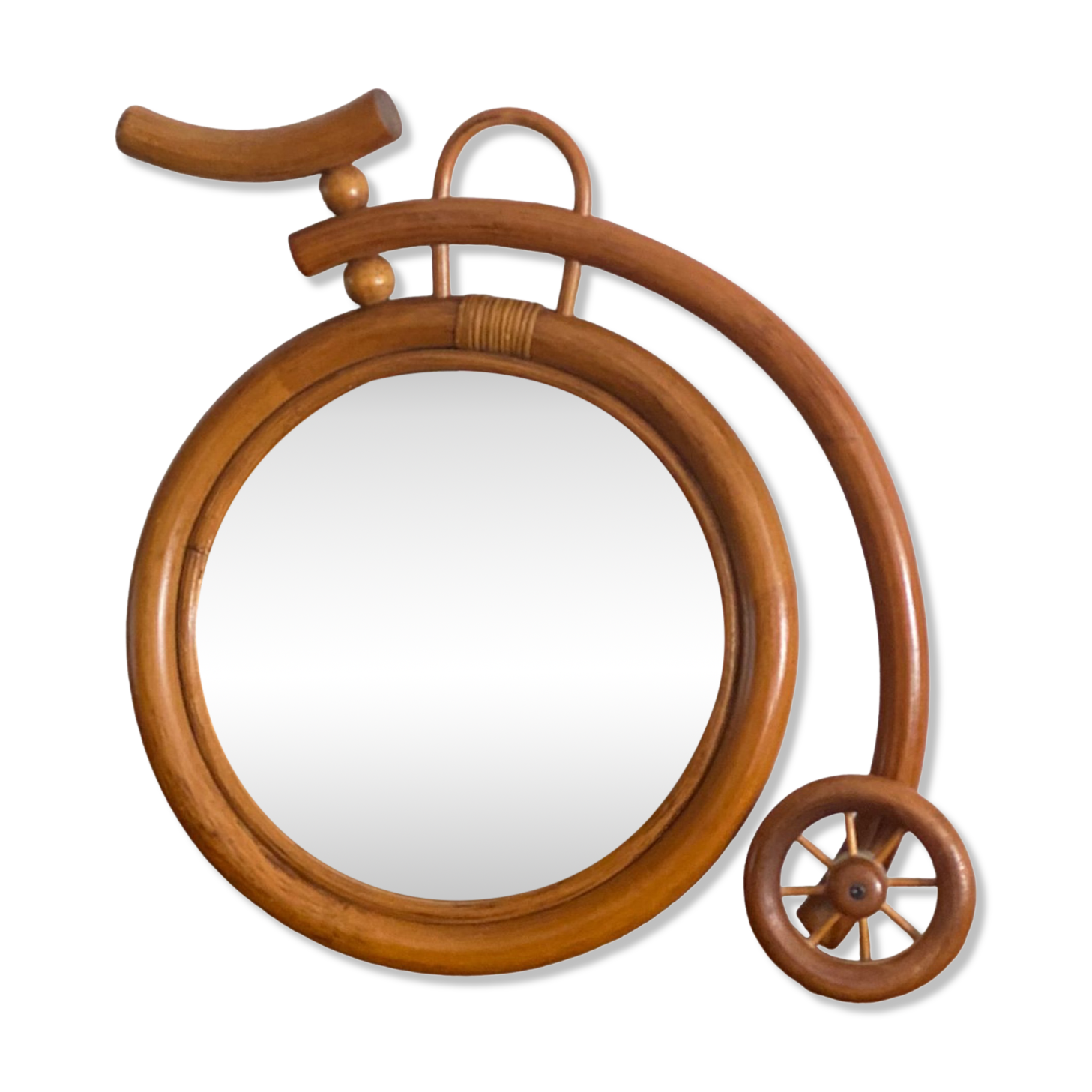 Vintage rattan mirror bike
