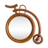 Miroir rotin vélo vintage