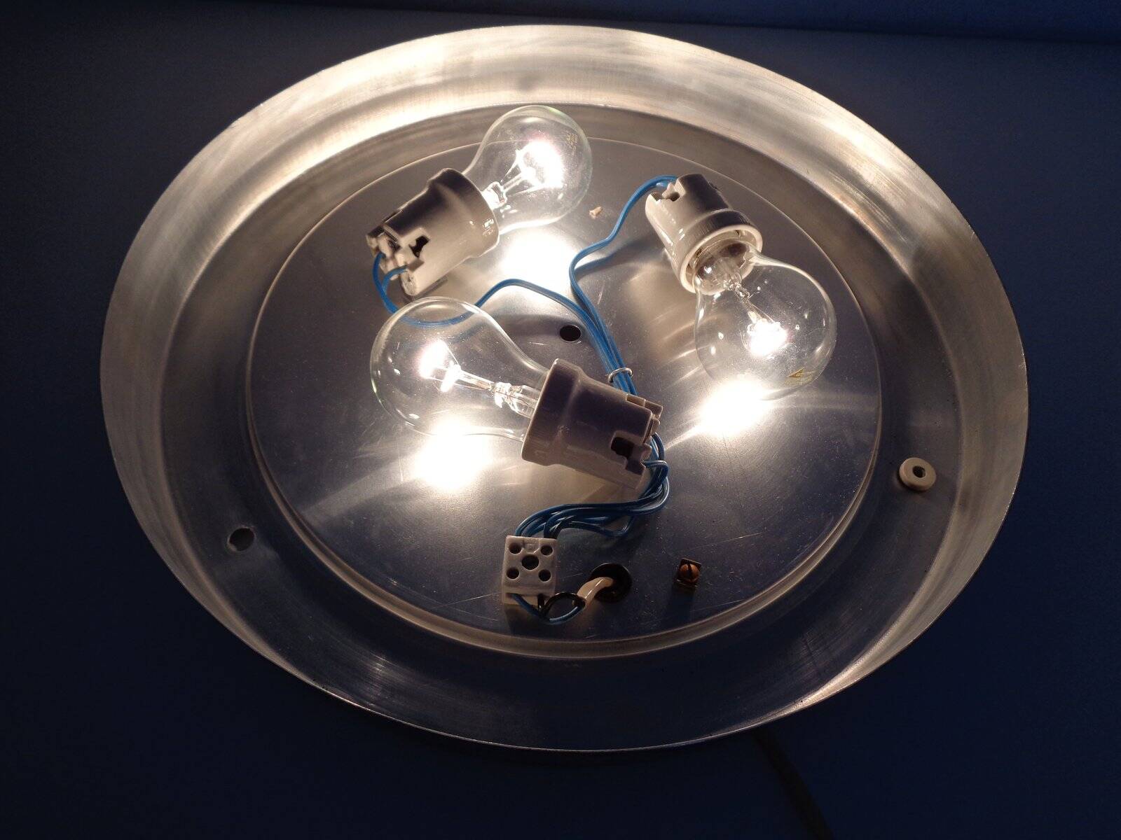 Large German Glass Ceiling Lights, Set of 2, 1960s