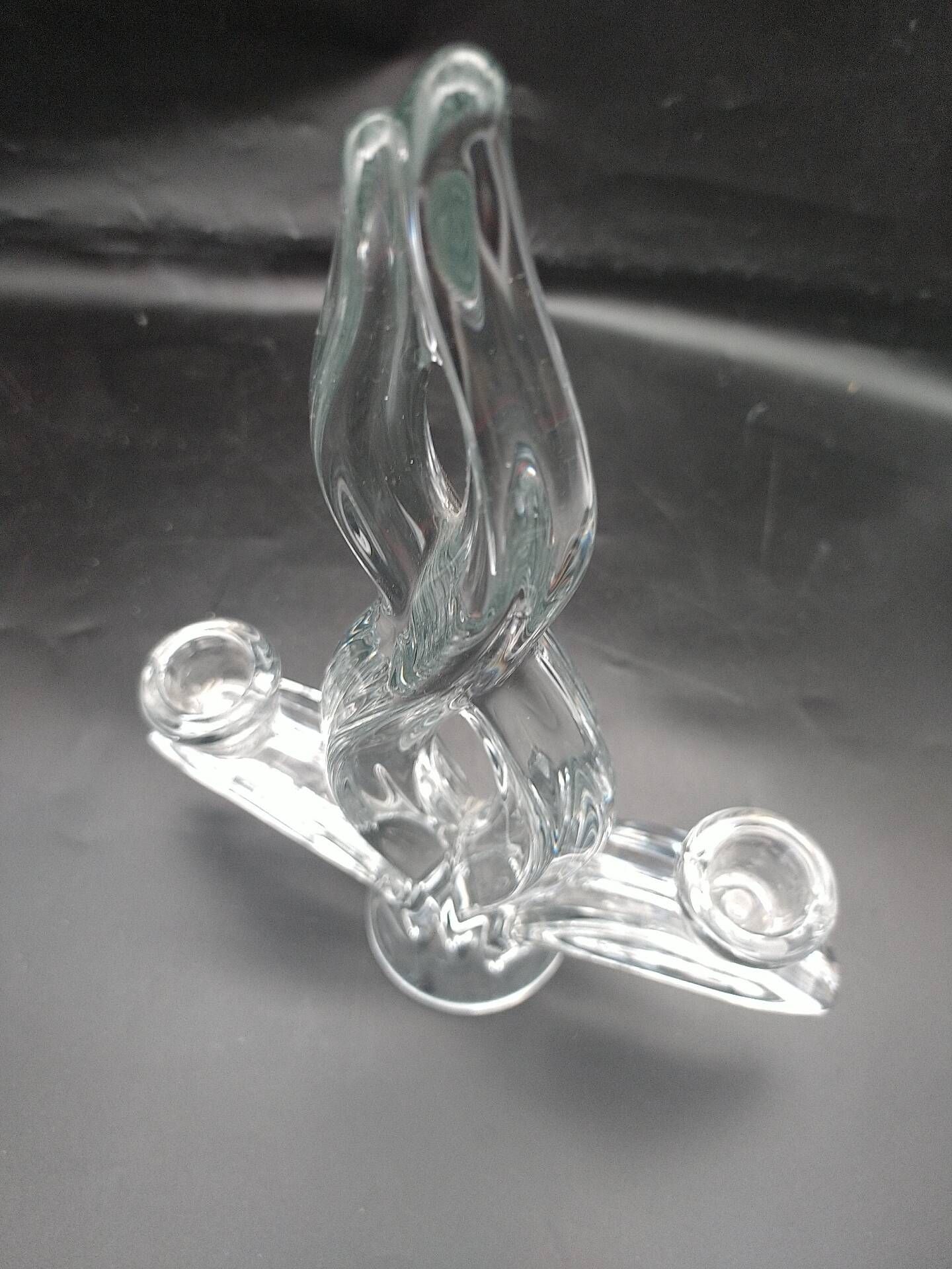 4 crystal lily candle holders from Vannes le Châtel.
