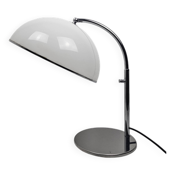 Lampe de table en chrome et diffuseur en acrylique blanc, Italie années 1970