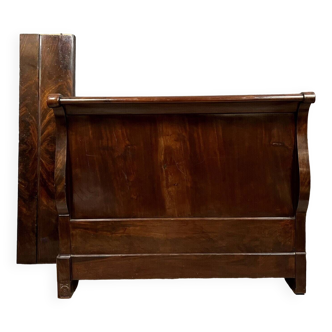 Louis Philippe period winding sleigh bed in mahogany circa 1830