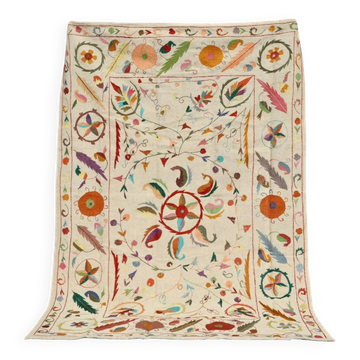 Multicoloured white kilim rug – 238 x 159 cm