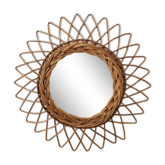 Rattan mirror 35cm