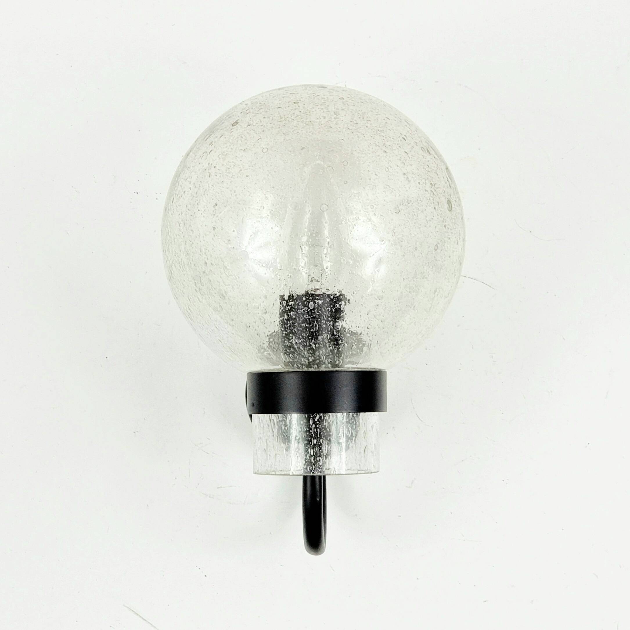 Pair of Vintage Glass Wall Lights from Limburg, Germany, 1970s/1980s