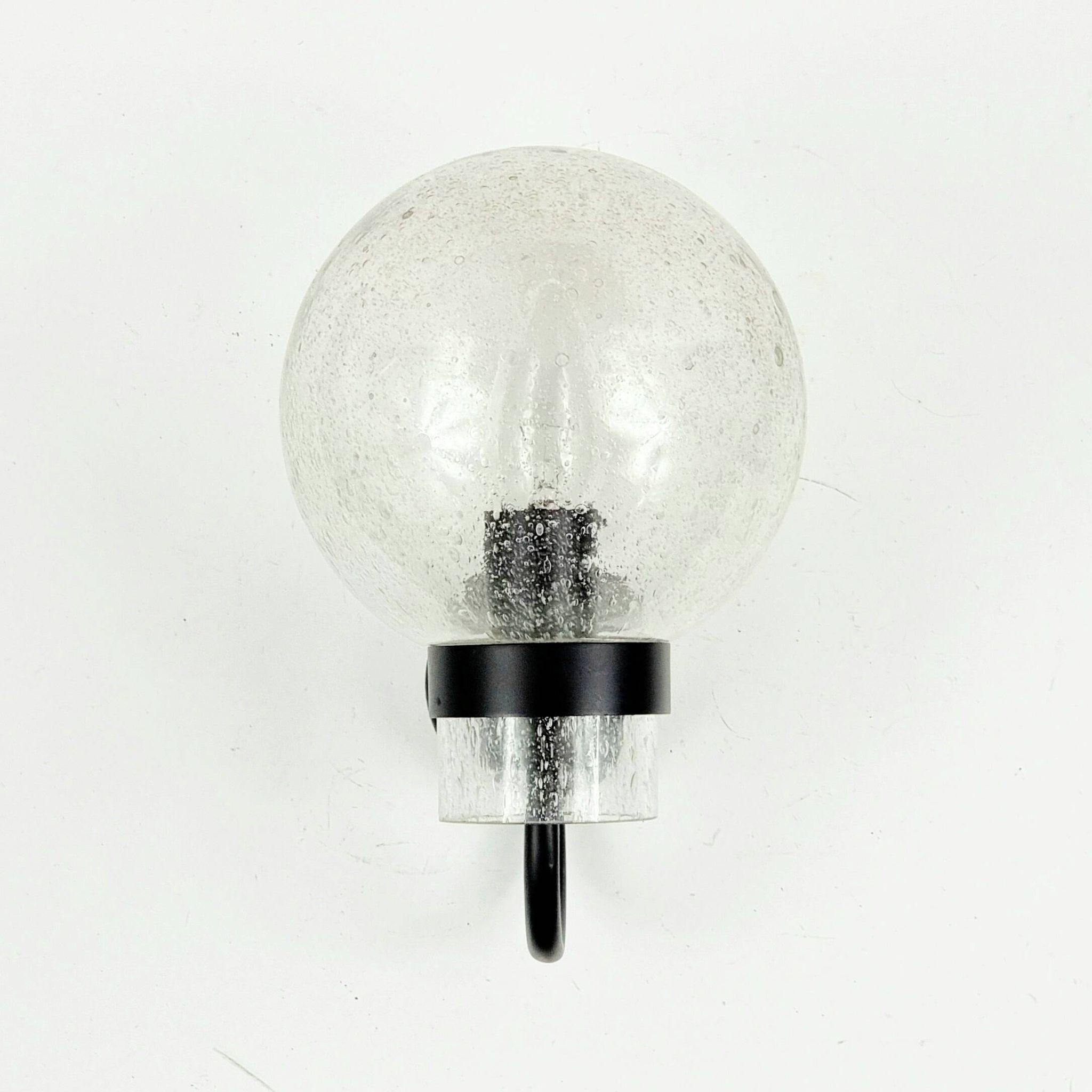 Pair of Vintage Glass Wall Lights from Limburg, Germany, 1970s/1980s
