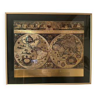 Golden old and new world map