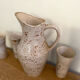 Speckled stoneware orangeade service signed FARAH (Vallauris, 19th century)