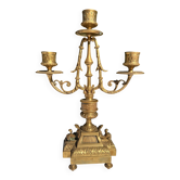 Vintage Candlestick - Brass Candlestick - 3-Arm Candlestick