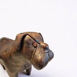 Leather Bulldog ottoman by Dimitri Omersa, England 1960s