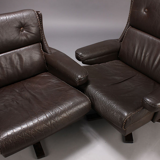 Pair of armchairs scandinavian leather 1960