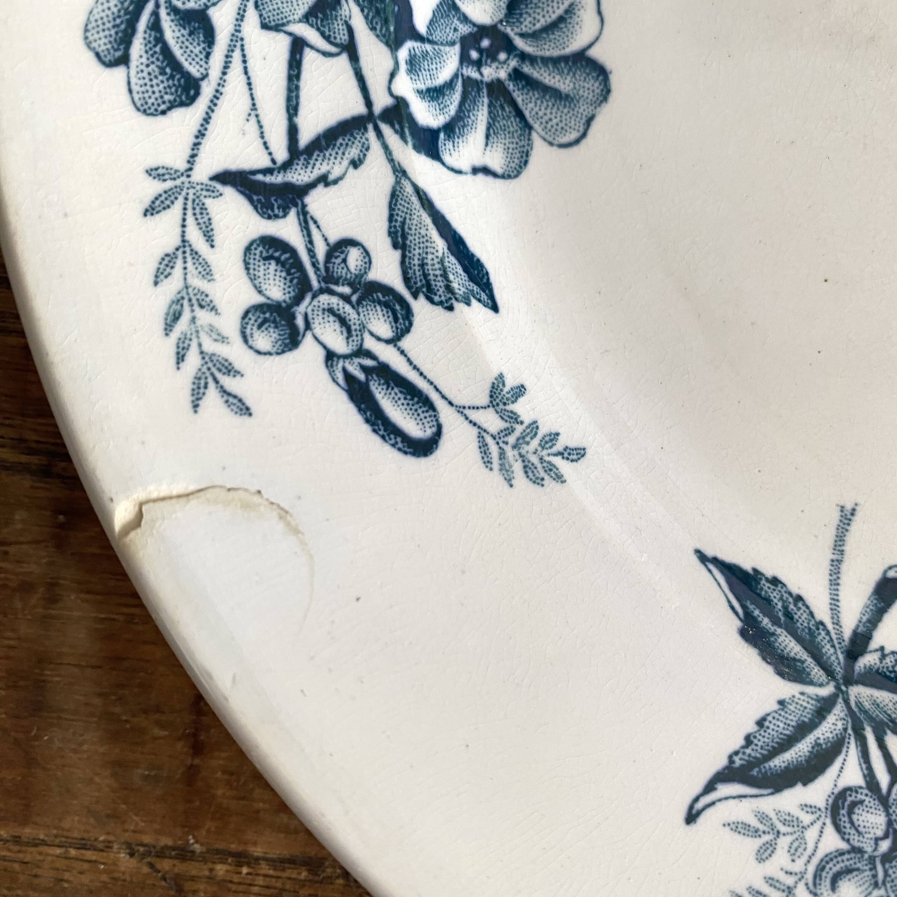 Badonviller ironstone dessert plates "Virginia Jasmine"