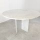 Vintage round White marble dining table 1970s