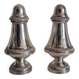 Silver metal salt and pepper shakers
