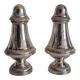 Silver metal salt and pepper shakers