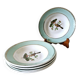 5 assiettes creuses Badonviller oiseaux liseré doré