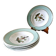 5 assiettes creuses Badonviller oiseaux liseré doré