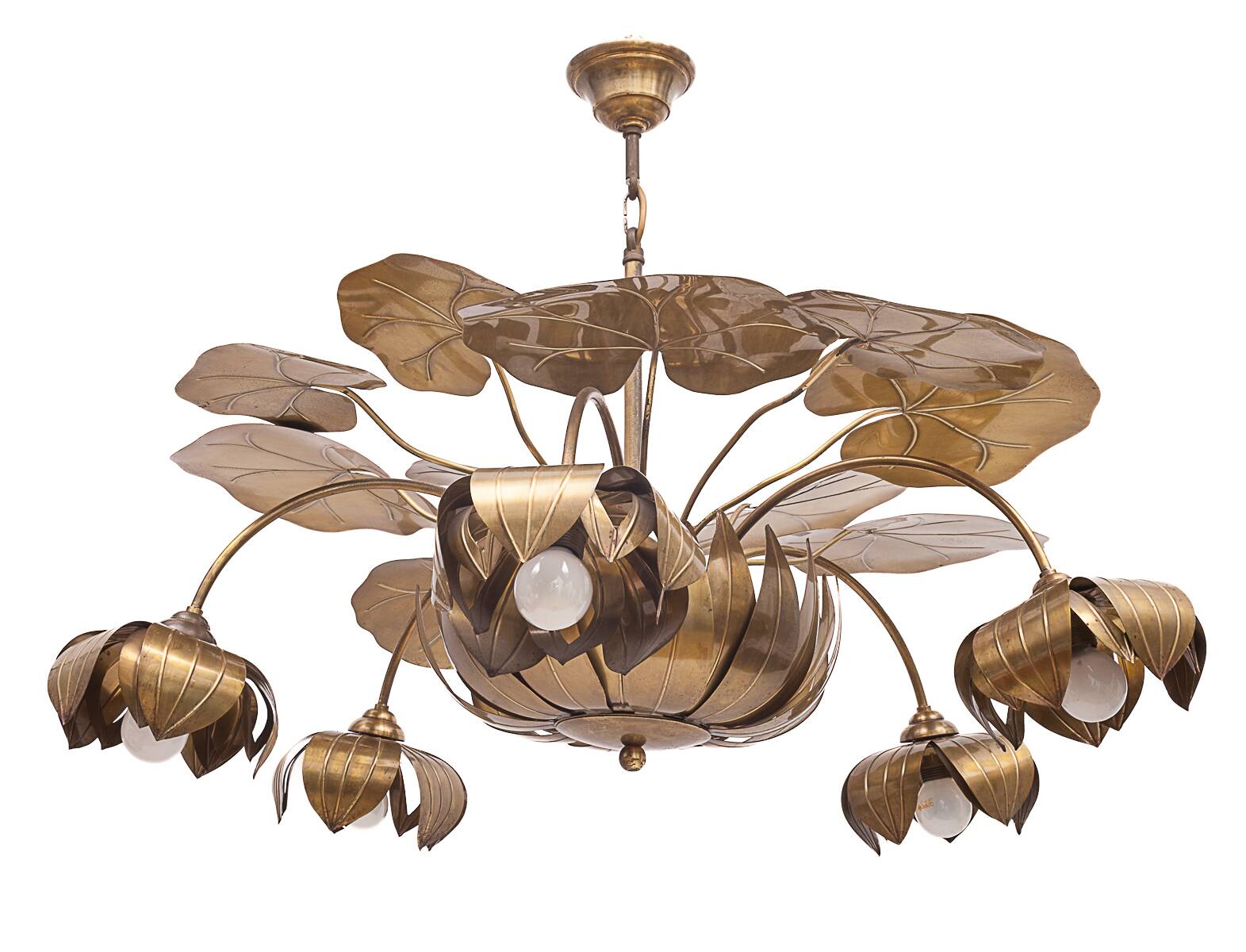 Lustre nénuphar 10 feux Maison Jansen