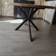 Table ovale extensible en chêne massif et pied métal