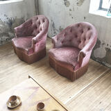 Armchairs pink captionne toad