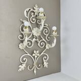 1 de 3 xxl 73cm blanc Métal Florentiner Applique murale de théâtre, Italie, années 1970