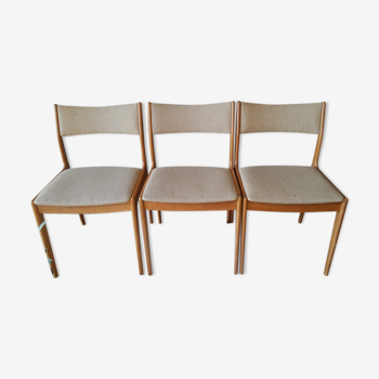 Set of 3 Danish Scandinavian chairs Uldum Mobelfabrik 7171