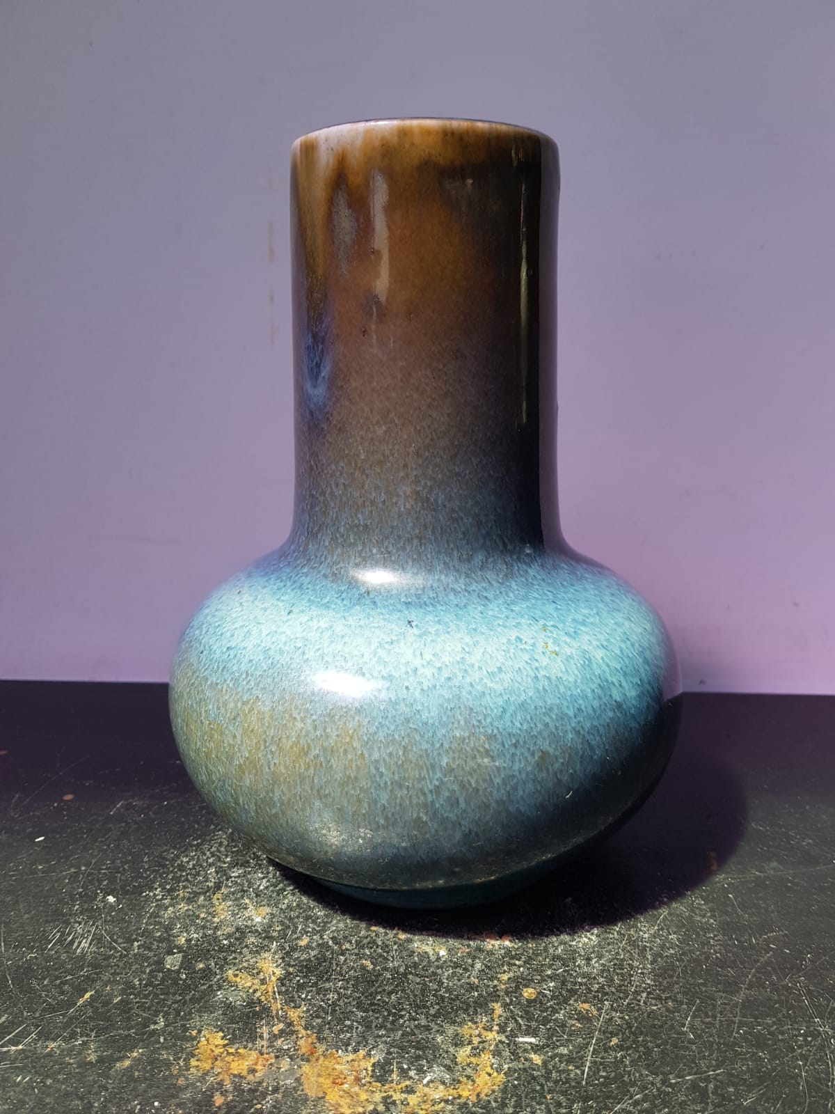 Old vase Leon Castel Mont Chevalier ceramic vintage art