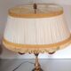 Empire style hot water bottle lamp with fabric lampshade / vintage 50-60s