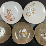 Set of 5 deep plates 21 cm in earthenware from MBFA Pornic model diff.
