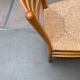 Scandinavian bench and chair set made of paper cord and oak from TS.