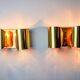 Pair of "Foglios" brass wall lights, Italy, 1970