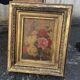 Antique Table XIX – Bouquet of Roses – Oil – Sculpted Gilded Frame