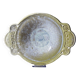 Vintage stoneware pocket bowl with crystalline glazes signed by Françoise Roussel.
