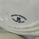 Set of 6 ironstone plates in shades of blue, late 19th to early 20th century.