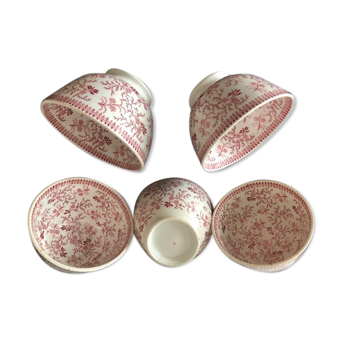 5 rice bowls in fine porcelain