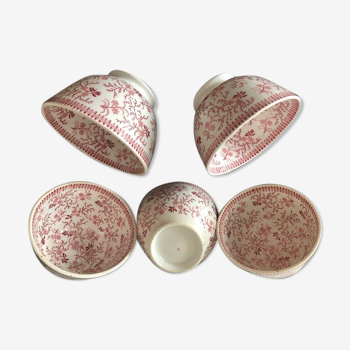 5 rice bowls in fine porcelain