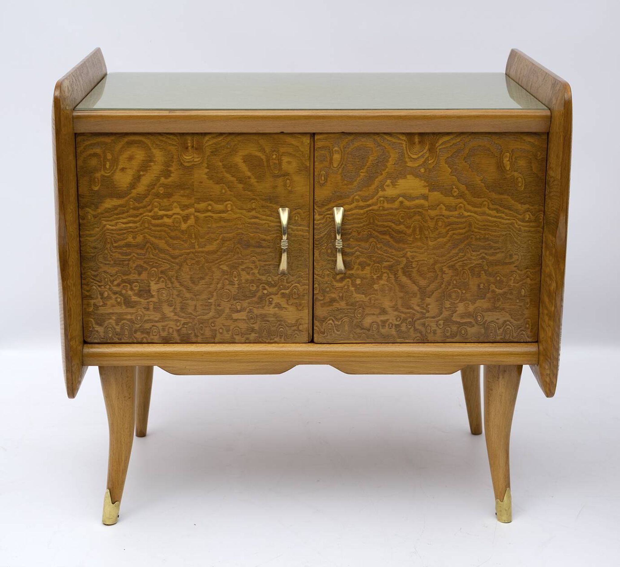Pair of Art Deco Italian Bedside Tables White Ash Briar, 1920s