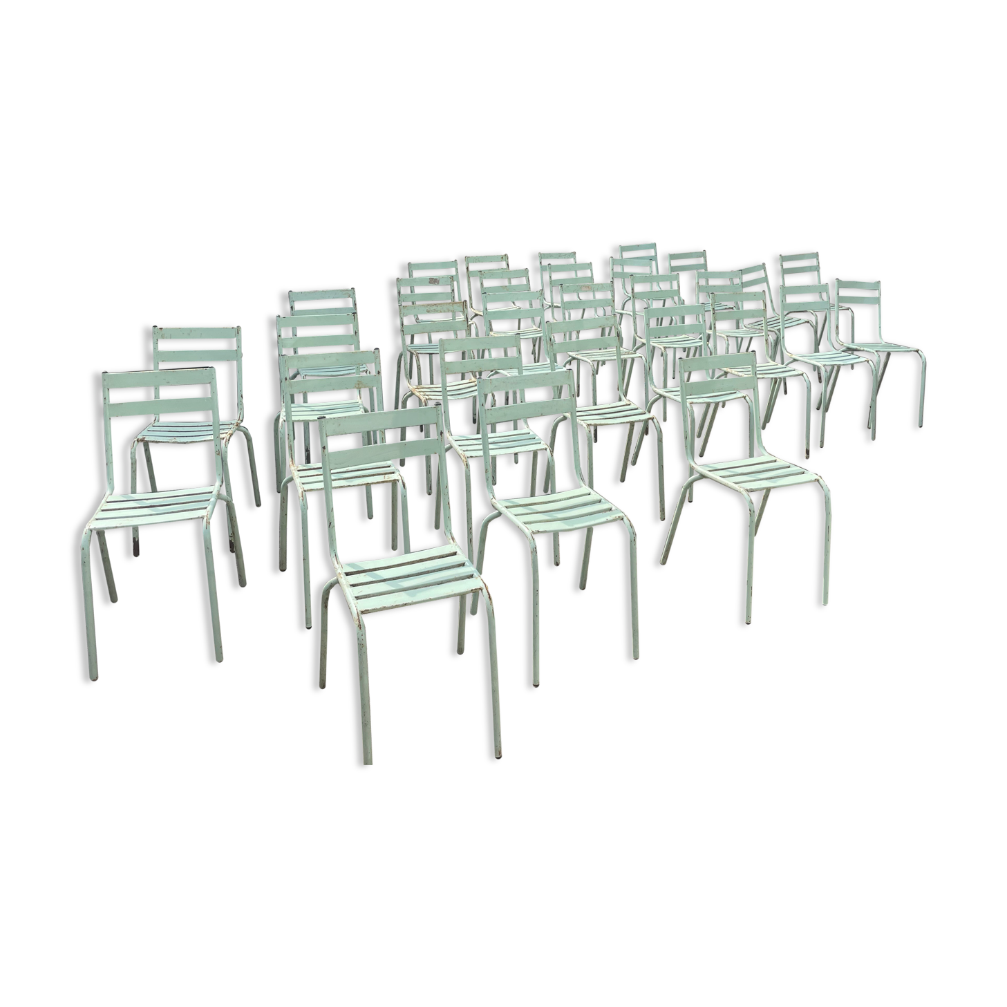 30 chaises vintage de terrasse en métal art-prod