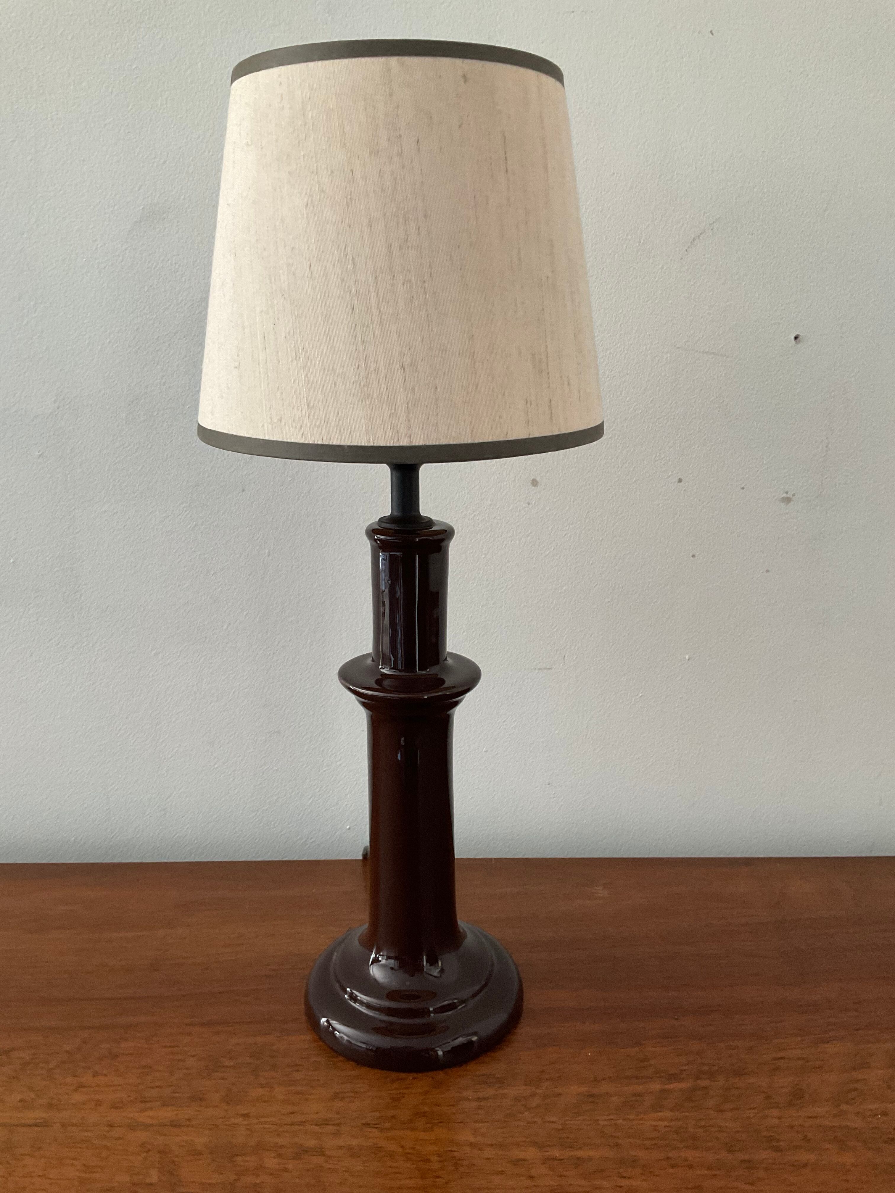 Vintage enamelled ceramic lamp