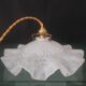 Old corrugated Clichy glass suspension - white speckled - 40s