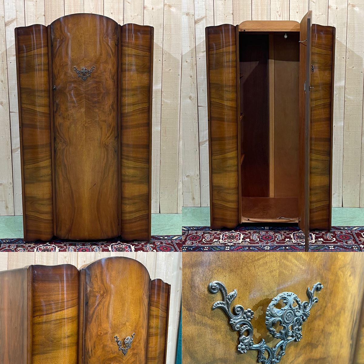 Wardrobe English art deco wardrobe in walnut magnifying glass