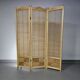 Room divider, French blonde beech louvered screen, 1960s, width 155 cm, height 185 cm