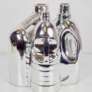 Silver Ceramic Vases and Cleaning Bottles from Pols Potten, 1990s, Set of 3