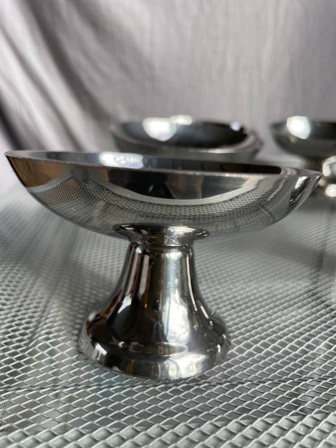 6 coupes à glace en inox vintage