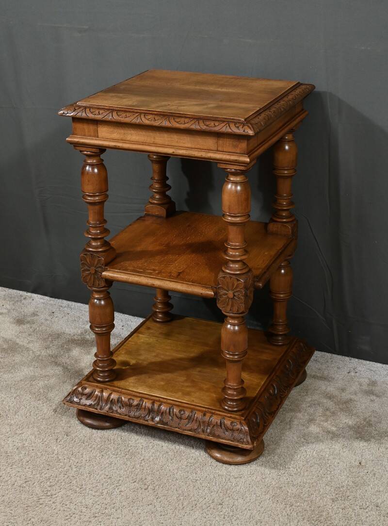 Small Solid Walnut Coffee Table, Louis-Philippe Style – Late 19th Century