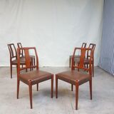 Ensemble de 6 chaises à manger danoise vintage