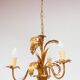 Lustre italien en metal doré feuilles palmier