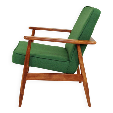 Fauteuil de salon vintage en laine mousse des années 60, Pologne.