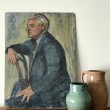 Portrait in ancient oil