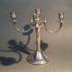Chandelier à 5 bougies en métal argenté, Angleterre 1960